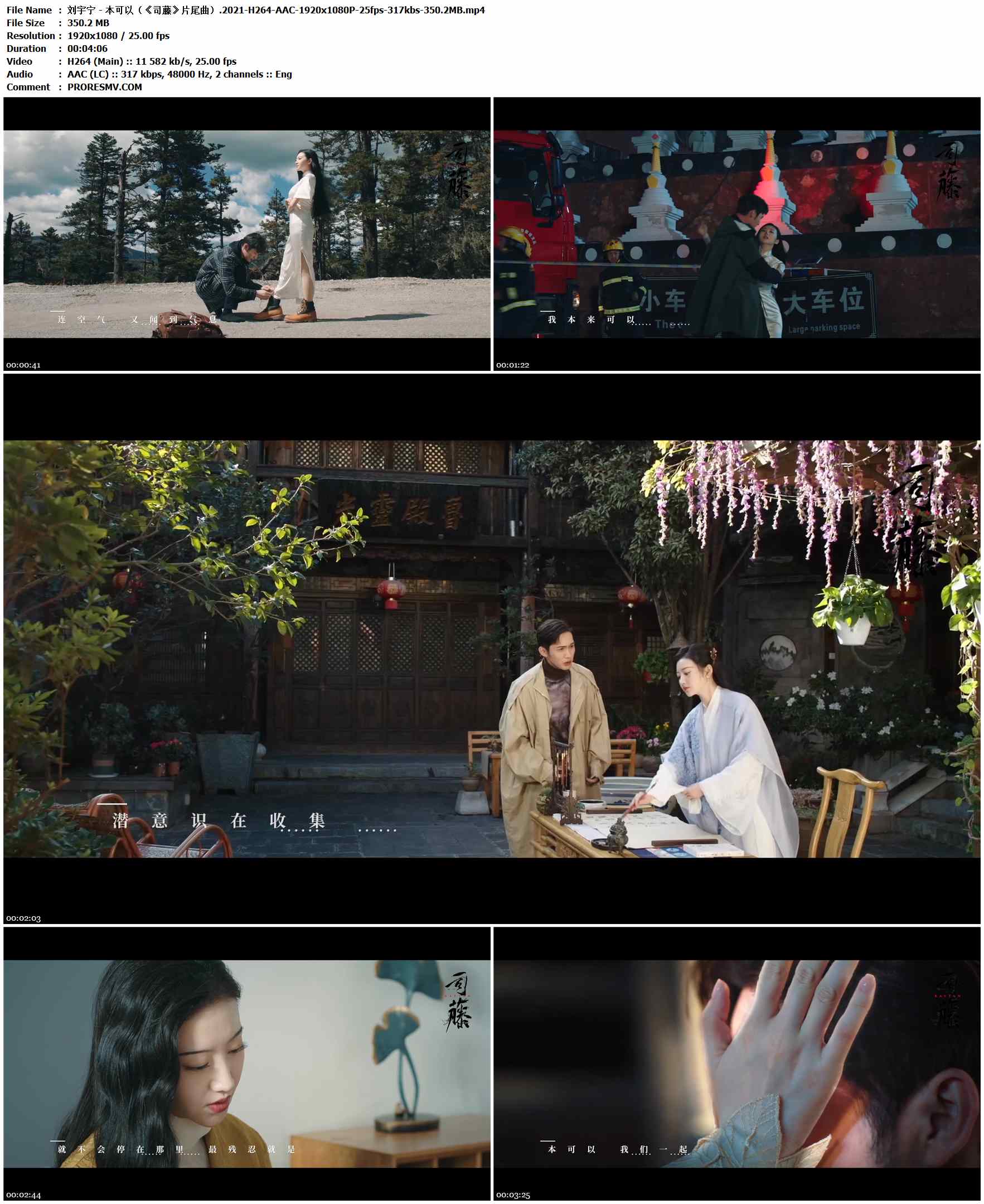 摩登兄弟刘宇宁 - 本可以（《司藤》片尾曲）.2021-H264-AAC-1920x1080P-25fps-317kbs-350.2MB官方MV_高清MV